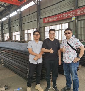 Indonesian customers inspect serrated fin tube heat exchanger