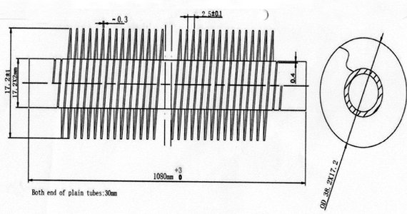 OEM ODM high frequency welding fin tube drawings