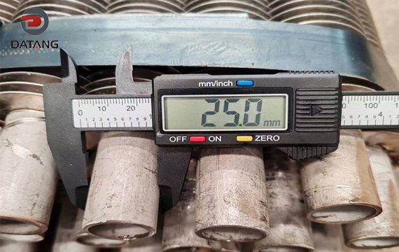 High frequency welded Helical finned tubes base tube outer diameter detection