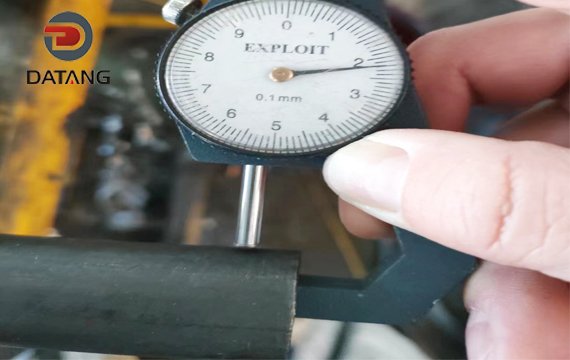 L type fin tube base tube wall thickness detection